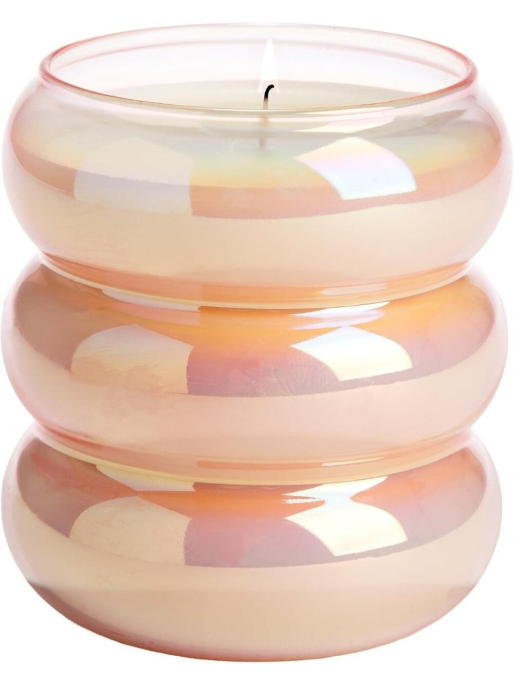 Pink Spritz Scented Candle in Bubble Glass, Iridescent Finish, 18 oz Premium Wax